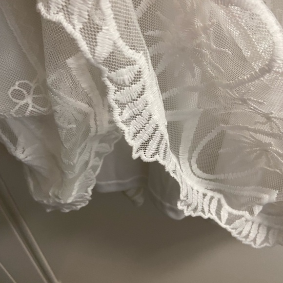SHEIN never worn women’s white lace overlay white dress size 1x - Picture 5 of 7